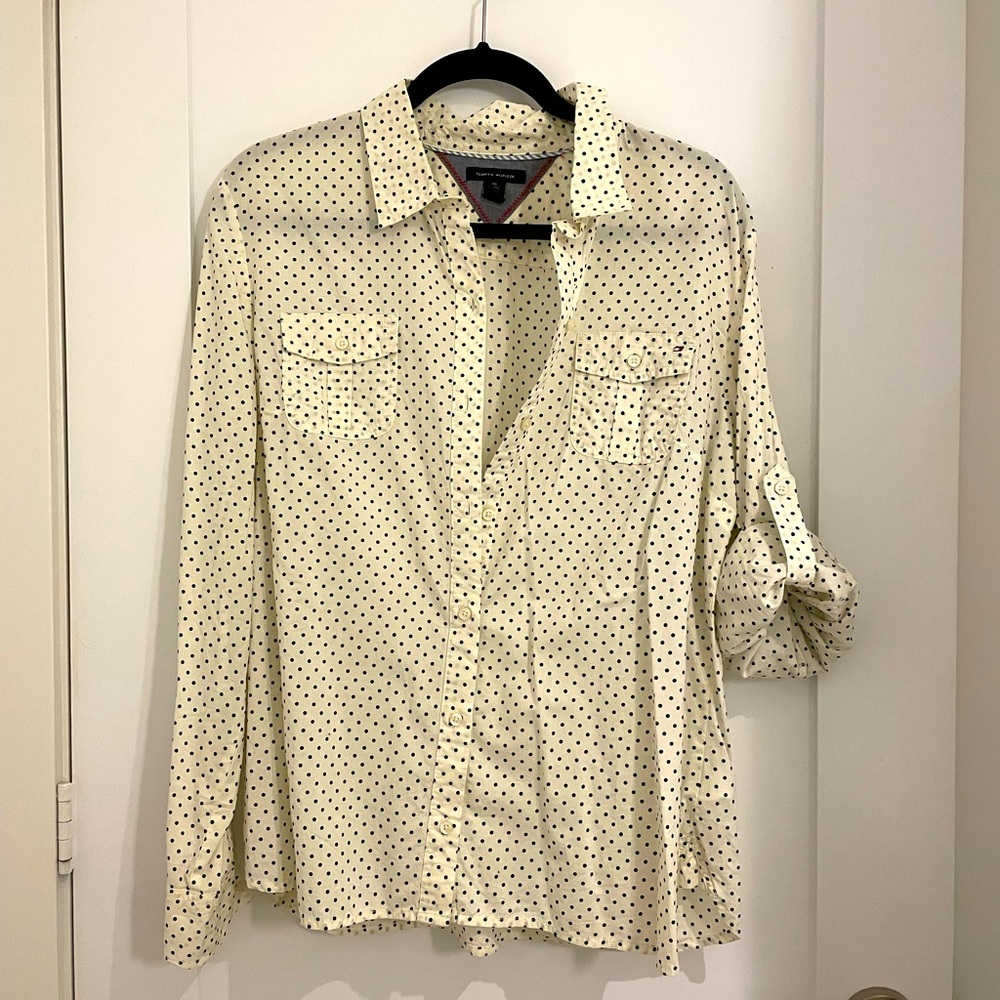 TH Cream Polka Dot Shirt